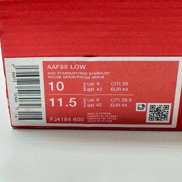 Men's Nike Air Alpha Force Low 88 Shoes Red Stardust FJ4184-600 Size 10 - Picture 10 of 10